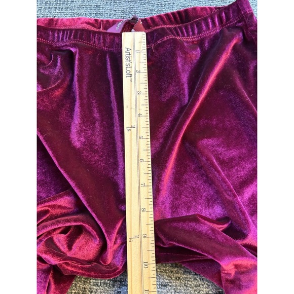 APRIL CORNELL Velvet Leggings Pants Burgundy Wine Red Stretch Women's Small - Picture 7 of 7